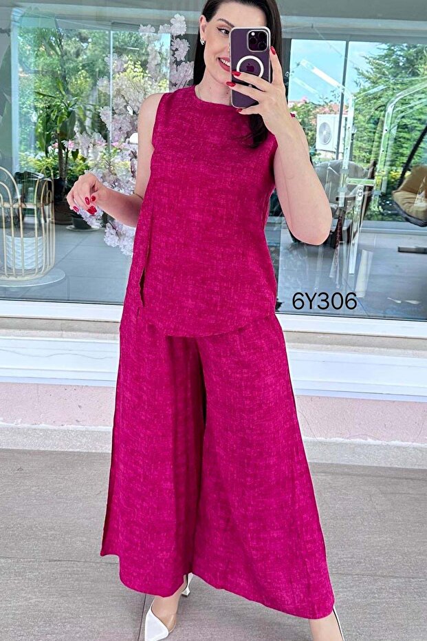 Zero Sleeve Patterned Viscose Set 6Y306