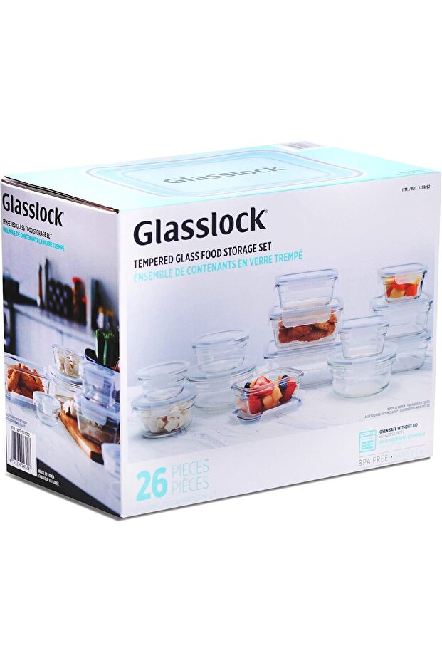 Oven and Microwave Safe Tempered Glass Food Storage Set 26 Piece Set