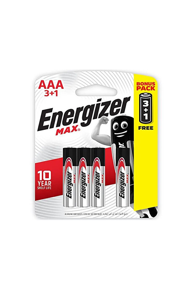 Max AAA Alkaline Batteries With 10 Year Shelf Life- 3+1 pcs