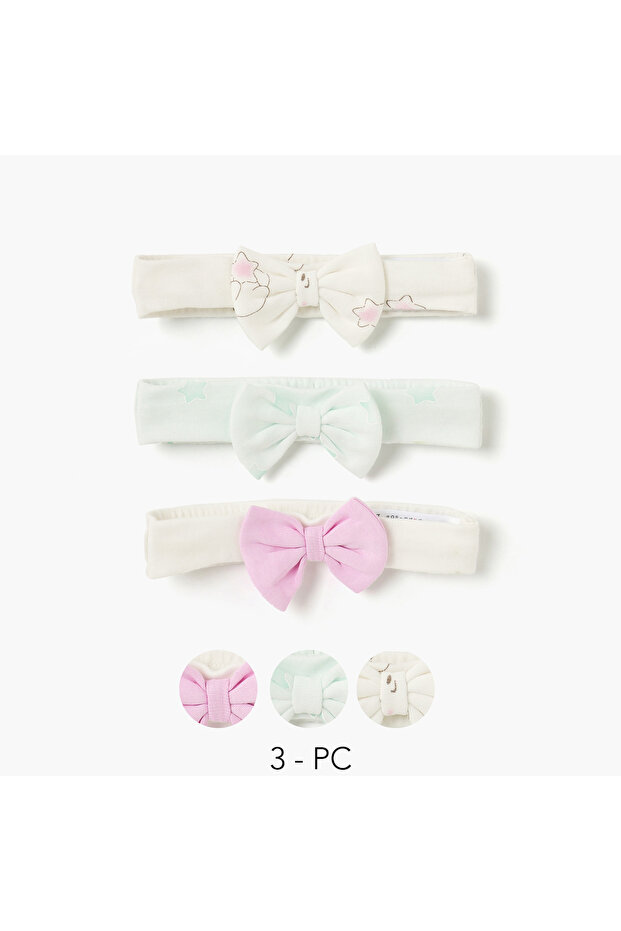 Bow Accent Hairband - Set of 3