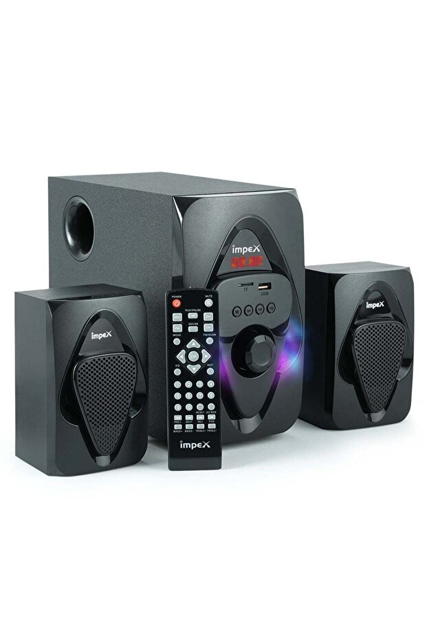 نظام سماعات متعدد القنوات Impex Micro R1 2.1 بقوة 2000 واط PMPO RMS، مع مضخم صوت 4 بوصات