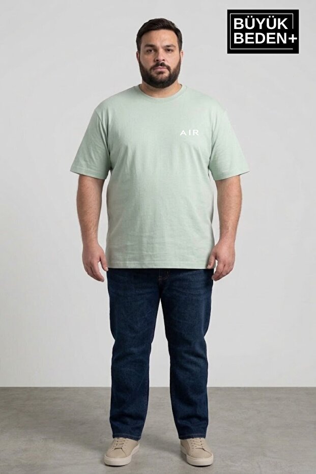 Men's Large Size Ar Printed 3Xl-6Xl Crew Neck T-Shirt Spr26Bts510-01