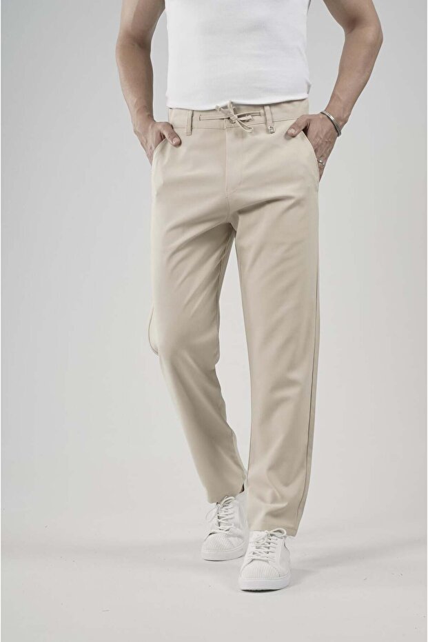 Skinny Fit Fabric Trousers