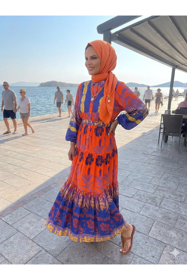 Tested Dress Mixed Ethnic Patterned Viscose