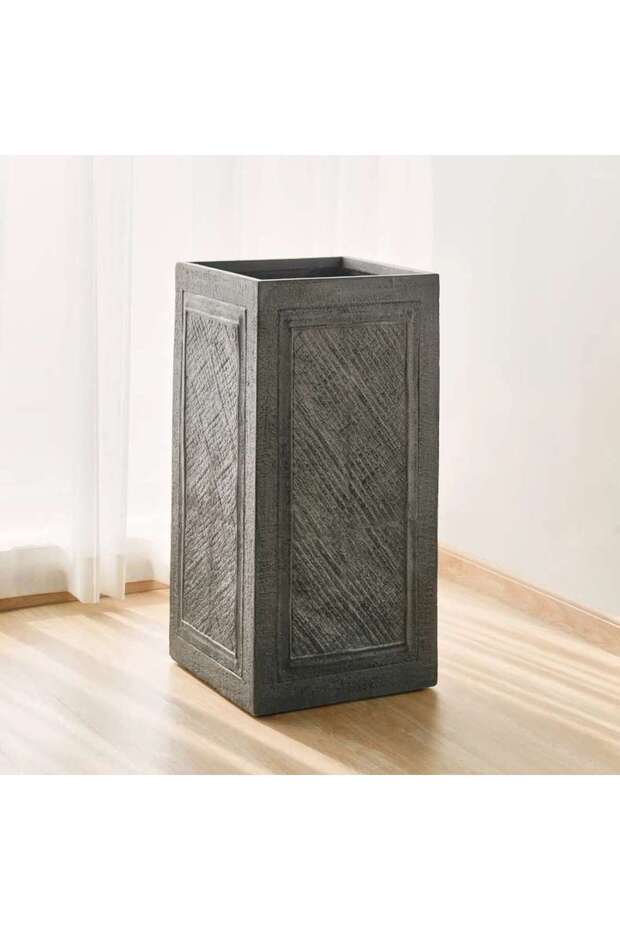 Avia Polyresin Rectangle Planter 40x40x80cm - Grey