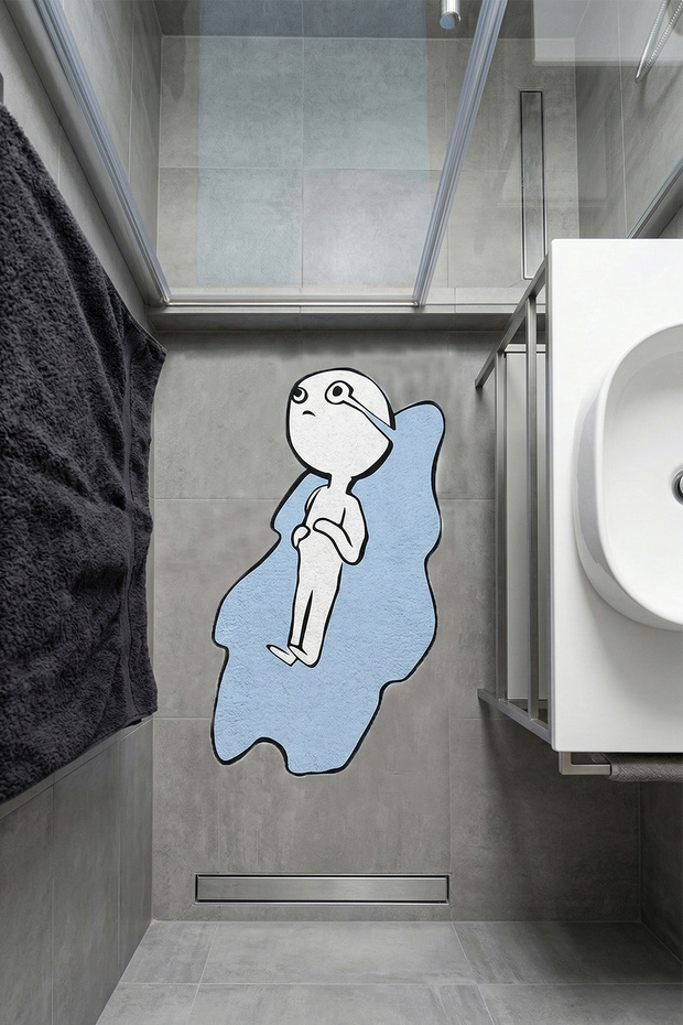 Crying 100X150 cm Non-Slip Based Washable Bath Mat