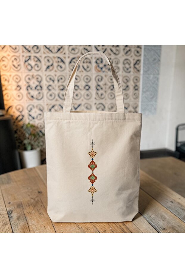 Tezhib Pattern 12 Printed Fabric Shoulder Bag - 35X40 cm