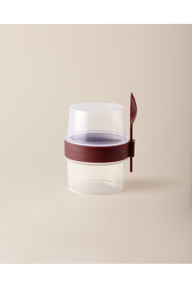Alice Snack Container with Spoon - Plum - 400 ml
