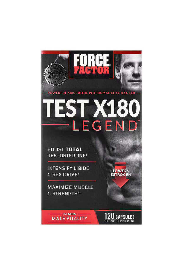 مكمل غذائي X180 Legend Test Booster مع الجينسنغ والكورديسبس والتريبولوس، 120 كبسولة