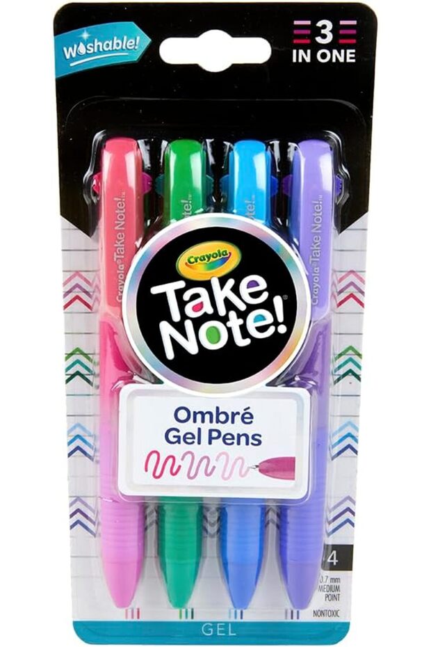 Take Note Washable Gel Pens, Ombre, 4 Count