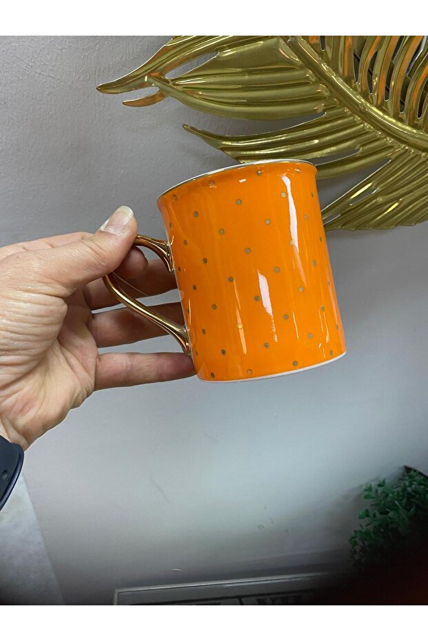 Polka Dot Porcelain Gilded Mug Colorful 200 ml