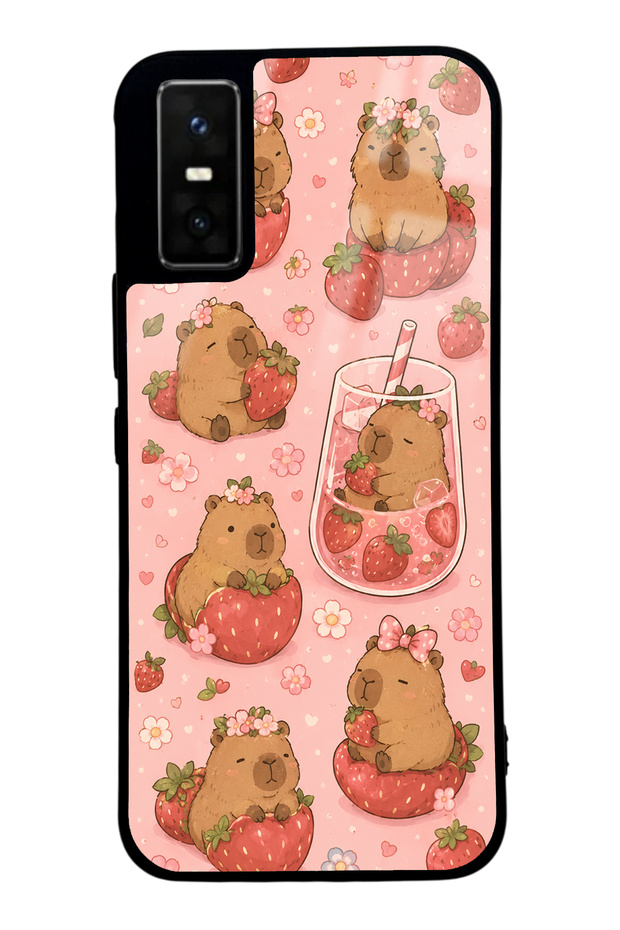 Infinix Gt 30 Pro Glossy Phone Case with Strawberry Capybara Design