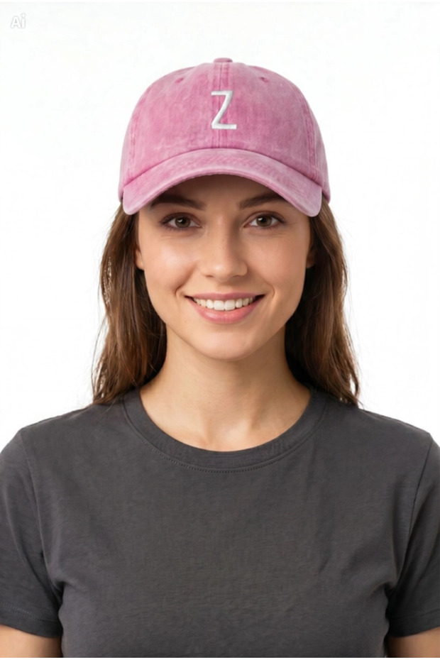 Z Lettered Powder Embroidered Washable Vintage Unisex Hat