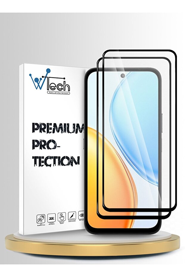 Honor X7e 5G 2026 Premium E2E Series Full Glue Full Cover Tempered Glass 2 Pack Clear/Black