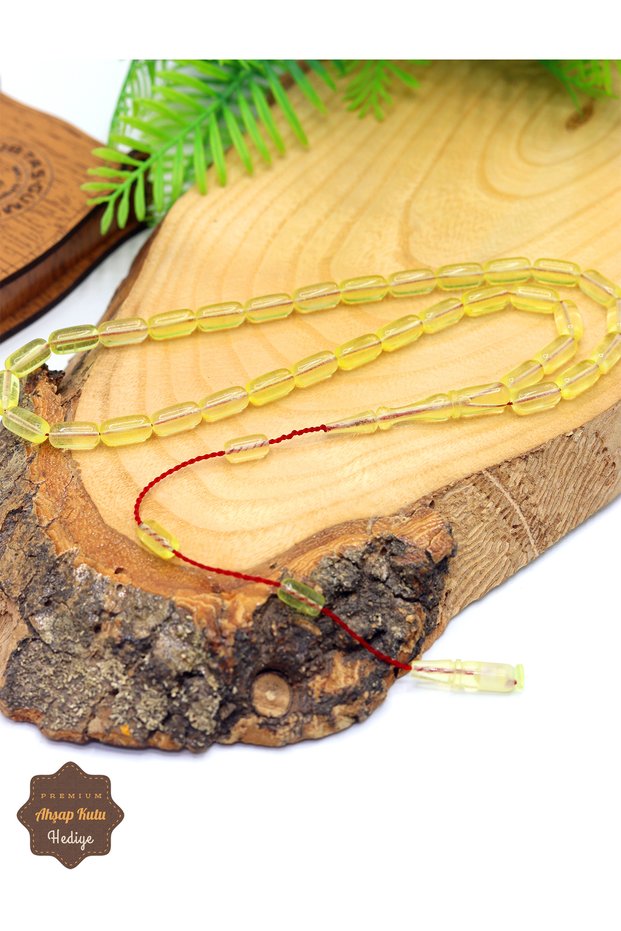 Transparent Yellow Colored Special System Capsule Cut Original Fire Amber Prayer Beads 201025678
