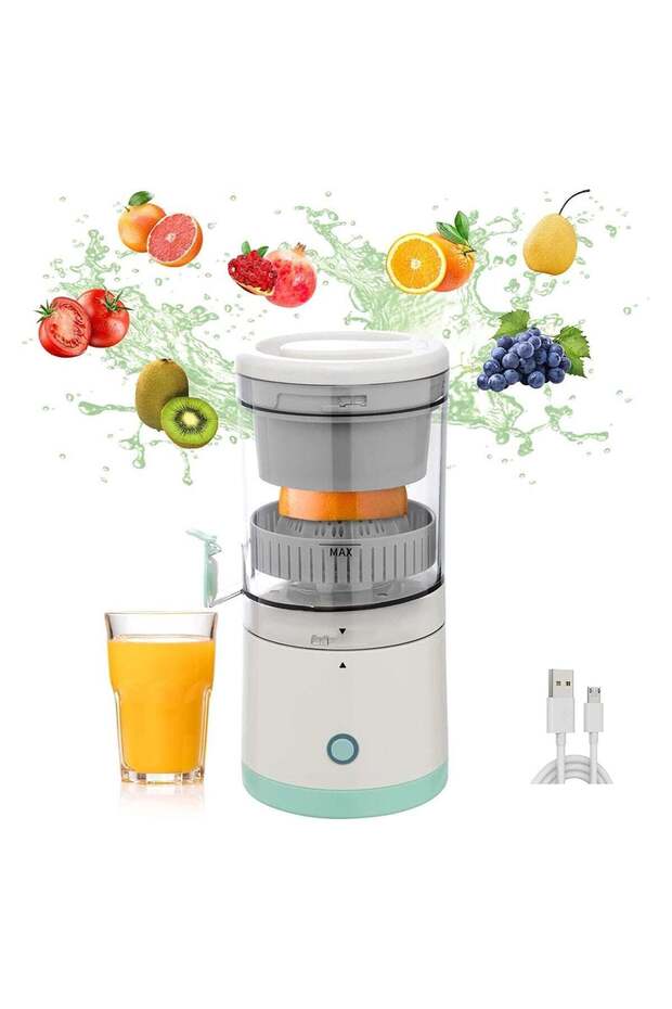 ELTERAZONE Electric Citrus Juicer, Hands-Free Portable USB Charging Powerful Electric Juicer Cordless Fruit Juicer, Multi functional 1-Button Easy Press Lemon Orange Squeezer Machine for Kitchen