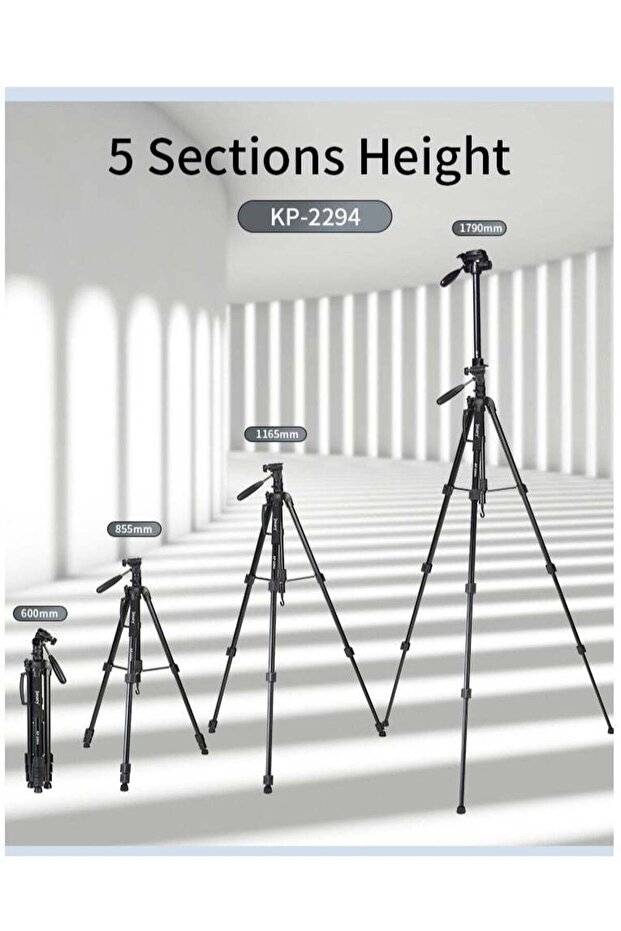 ELTRAZONE Generic KP2294 Rotatable Center Column Aluminum Alloy Stand Axis Horizontal Monopod Tripod for DSLR Camera