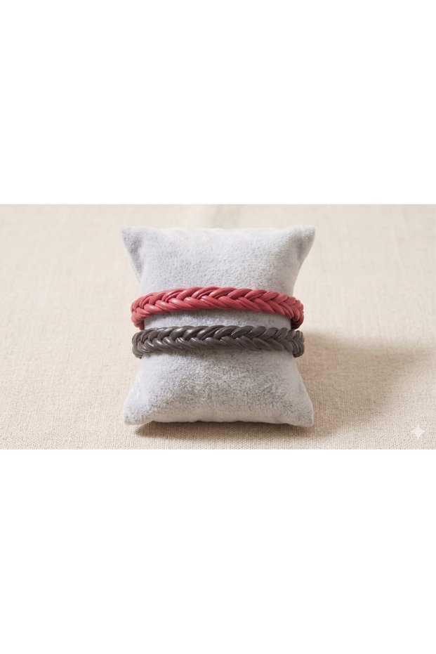 Leather Braided 2-Piece Bracelet