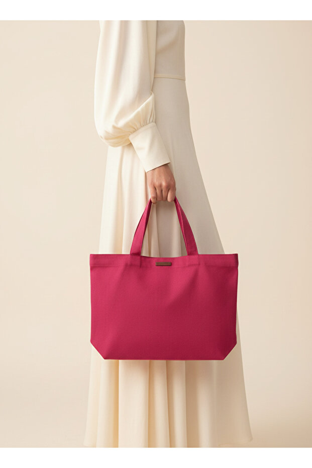 Minimalist Dusty Rose Canvas Tote Bag