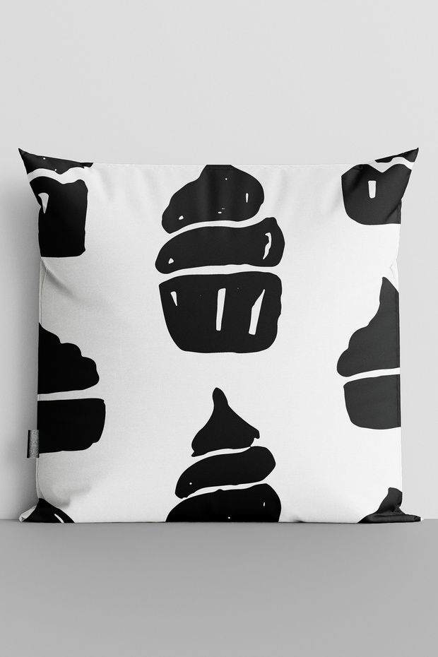 Black Ice Creams Double Sided Digital Printed Throw Pillow Cover - 2277