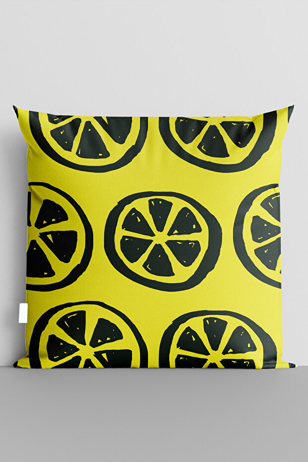 Black Fruit Slices Double-Sided Digital Printed Pillow Cover - 7441