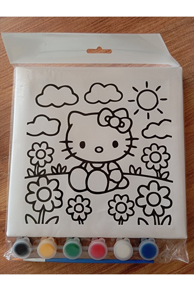 Hello Kitty Çiçek Tuval Boyama