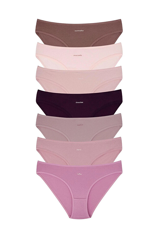 7-Piece Women's Cotton Elastane Bikini Panties Set – Soft and Stretchy Everyday Underwear