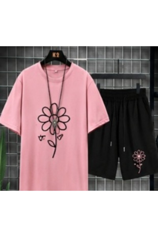 Unisex Oversize Shorts Set Short Sleeve T-Shirt Comfortable Fit Summer Casual Sports