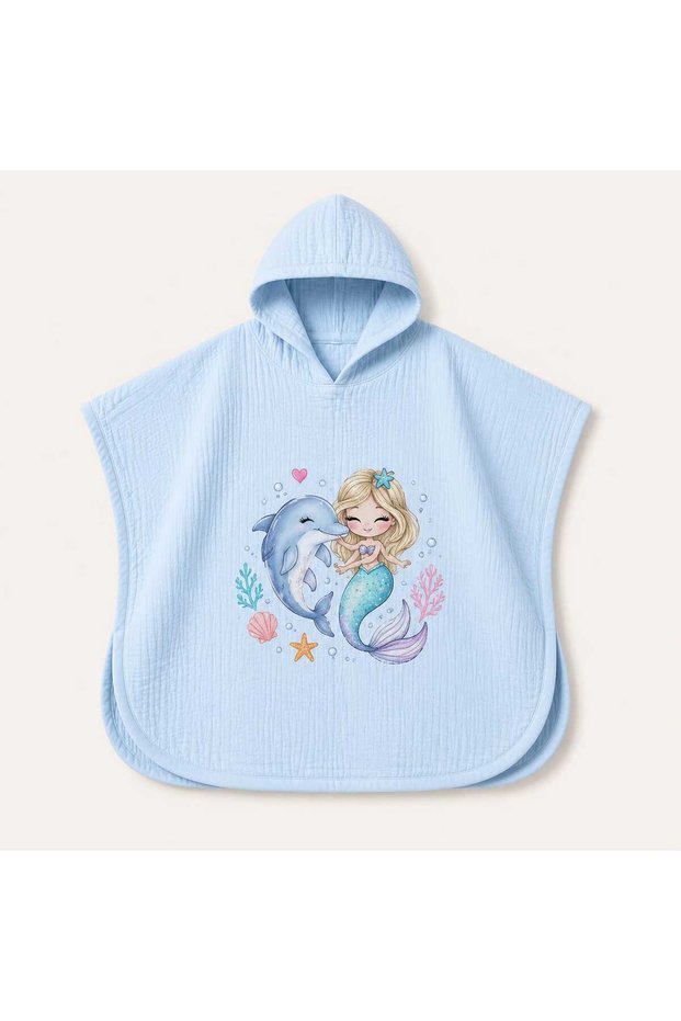 100% Cotton Muslin Baby/Child Hooded Beach Towel Poncho Towel Sea Pool Bathrobe Baby Bath Towel