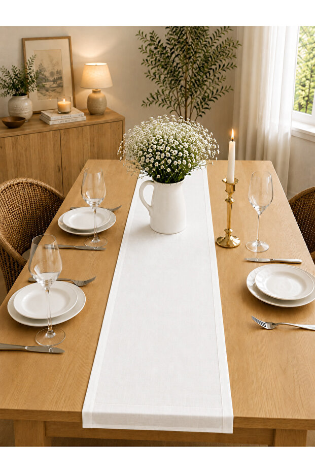 Cotton Blend Natural Runner 40X150