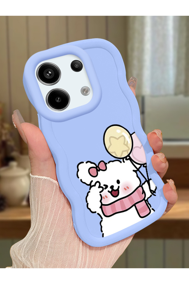 Redmi Note 13 Pro 5g Compatible Case with Camera Protector Blue Silicone Couple Phone Case Cat Pattern