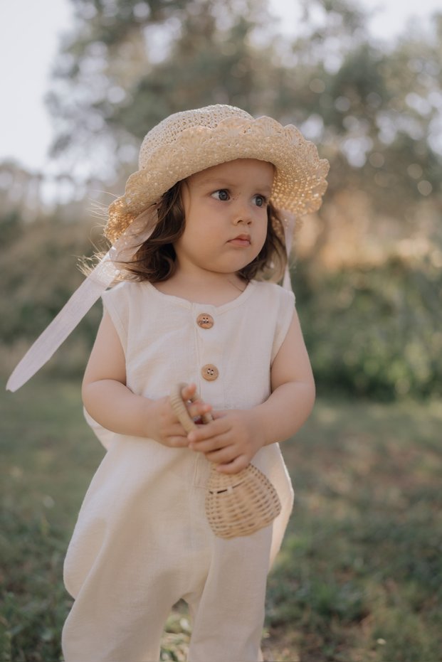 Terra Series 100% Linen Salopet Jumpsuit for Girls, Boys, Babies & Children