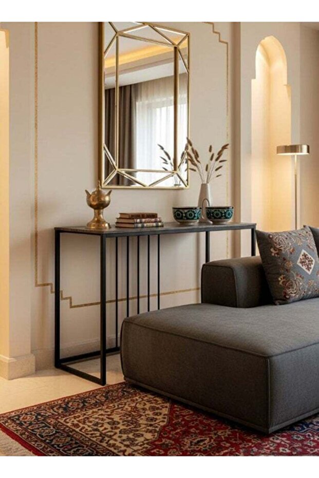 Rectangular Console Table Metal Frame 120x40x80 CM - 4