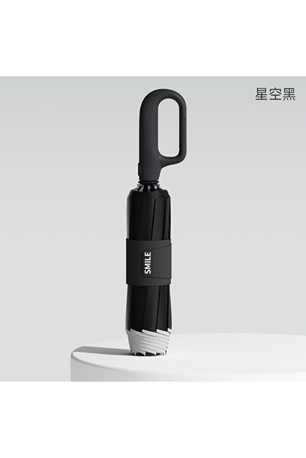 Aluminum 10K black Zuodu Automatic Folding Umbrella for Sunny and Rainy Weather, Black Coating for S