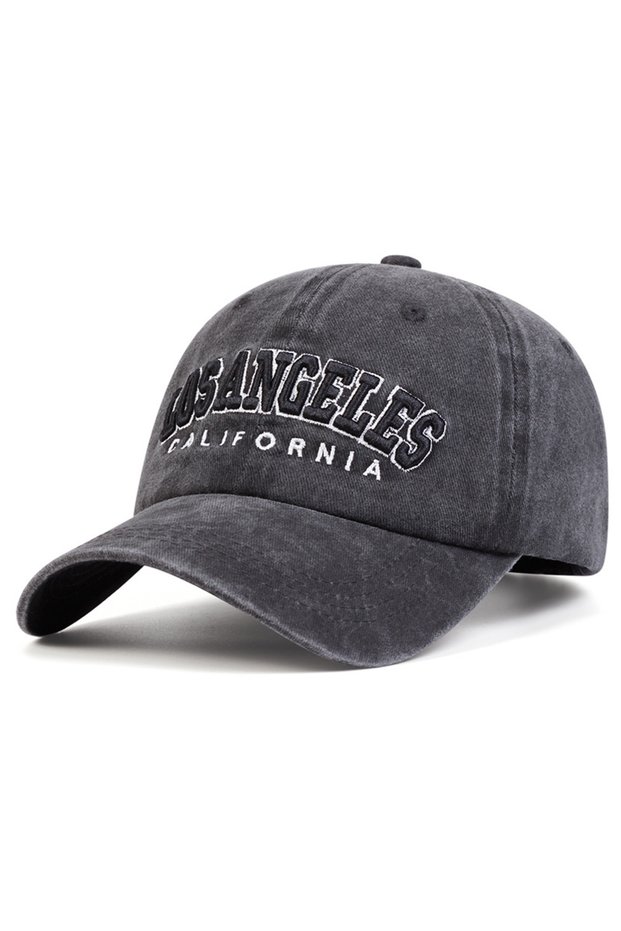 Adjustable black Baseball cap embroidered with letters, city style, daily leisure, street fashion, d
