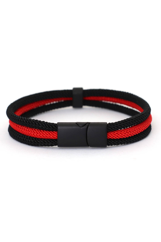 20.5cm 8inch red Noter Mens String Bracelet Grade A 4mm Thread Wrap Braslet 6 Colors Detachable Buck