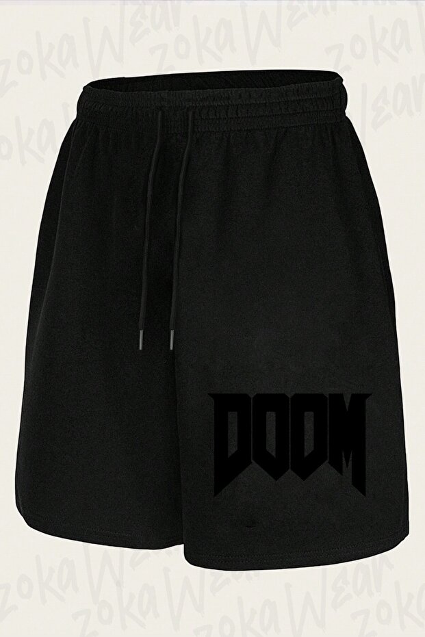 شورت مطبوع بتصميم Doom Logo v3 للجنسين