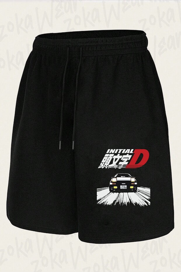 شورت مطبوع بتصميم Initial D Ae86 Chase للجنسين