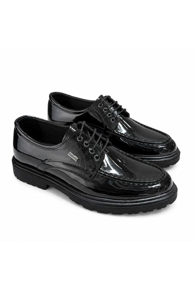 Emr Flat Patent Leather Men's Suit Shoes