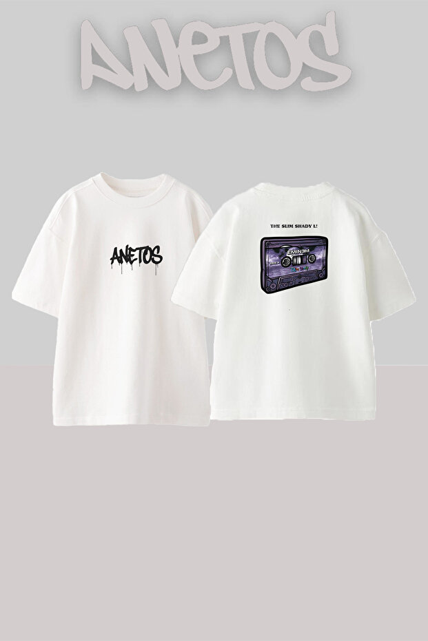 Eminem Slim Shady_20 Design Printed Oversize White T-Shirt