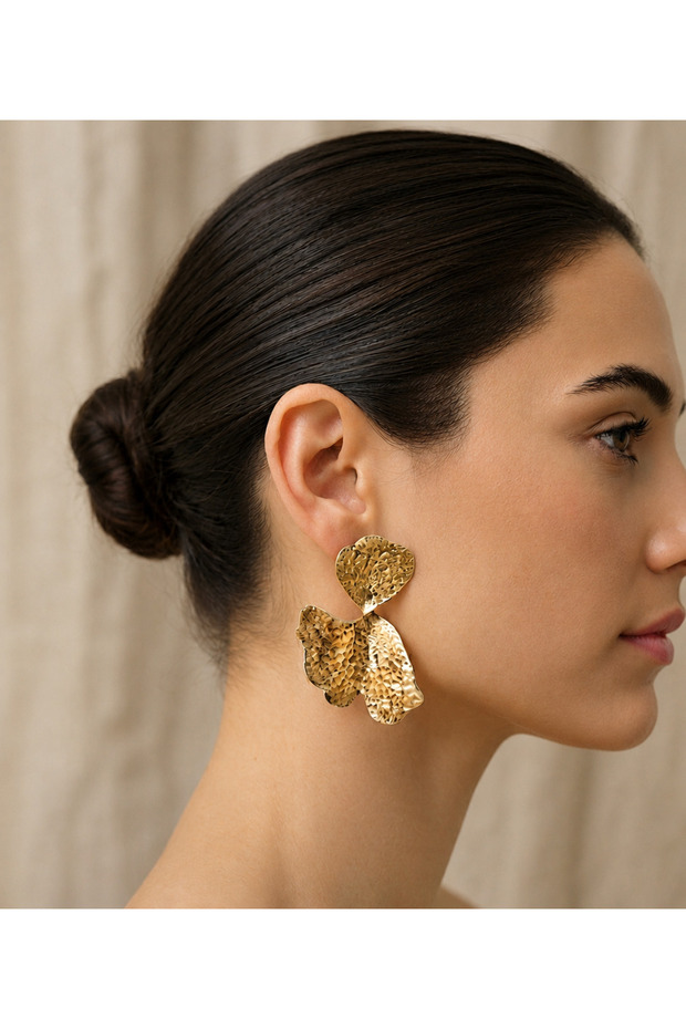 💎   Vip Series Zamak Brass Plated with Steel Tip Gold Color Clover Symbol Pattern Women's Earrings 🌟