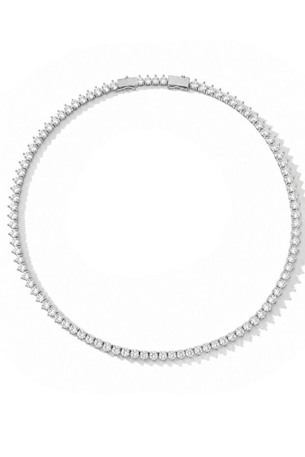 4mm | Cast Metal 3 Prong Waterway Necklace