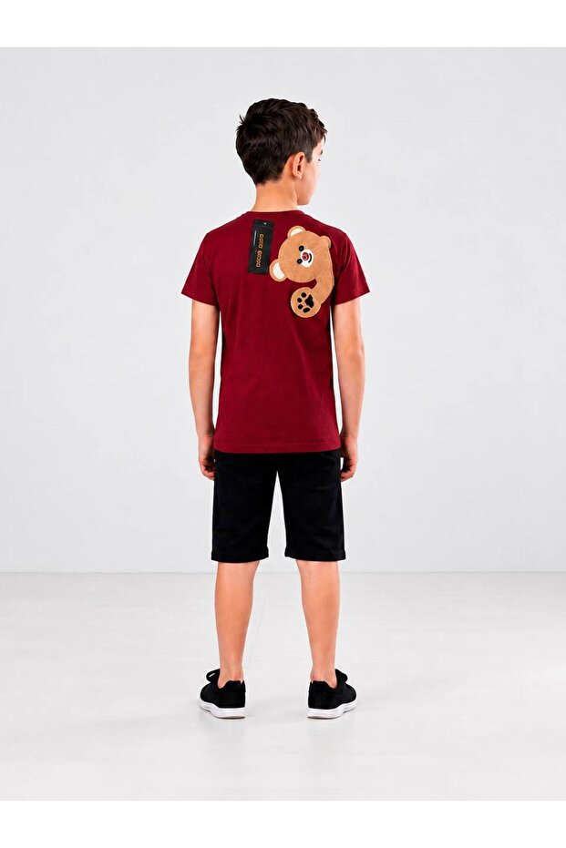 Boy's Teddy Bear Printed T-Shirt and Shorts 2-Piece Summer Set 4-12 Years