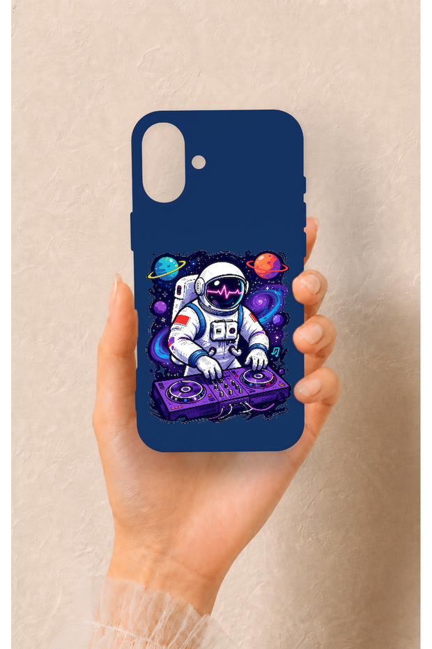 iPhone 16 Plus Compatible Astronaut Dj Pattern Silicone Case