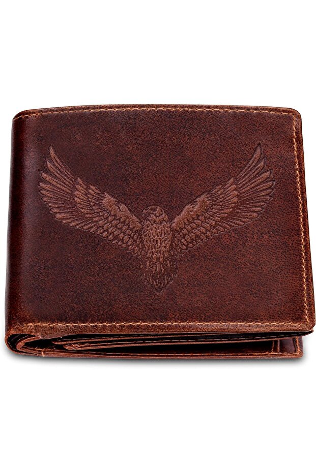 Zeus RFID Blocking Leather Wallet for Men, Caramel Brown, Casual