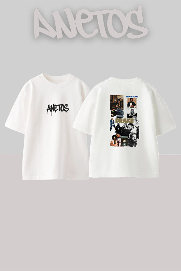 Drake_42 Design Printed Unisex Oversize White Tshirt