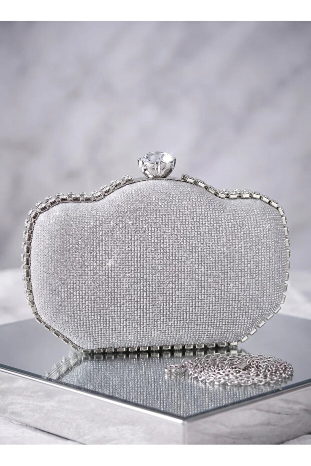 Women's Metallic Hard-Shell Clutch Bag