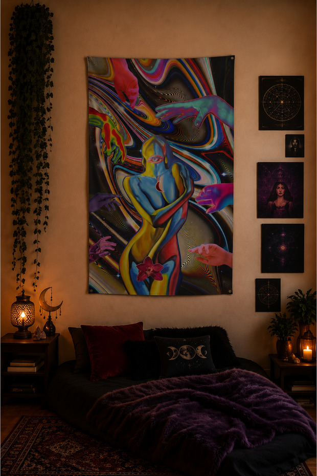 Psychedelic Bohemian Themed Wall Covering Series Wall Tapestry Quality Printing