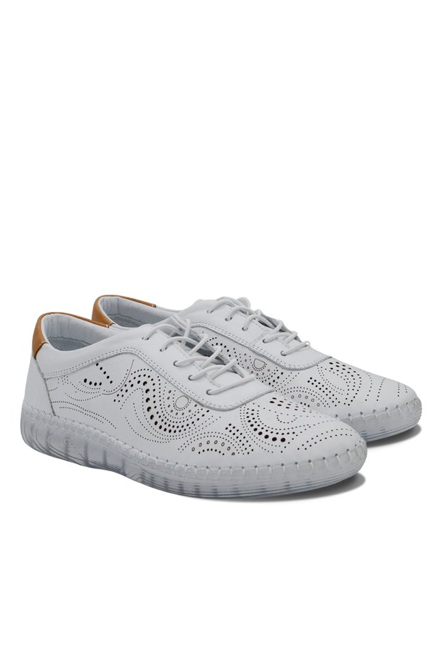 Leather Women's Comfort Shoes White 26370011Y