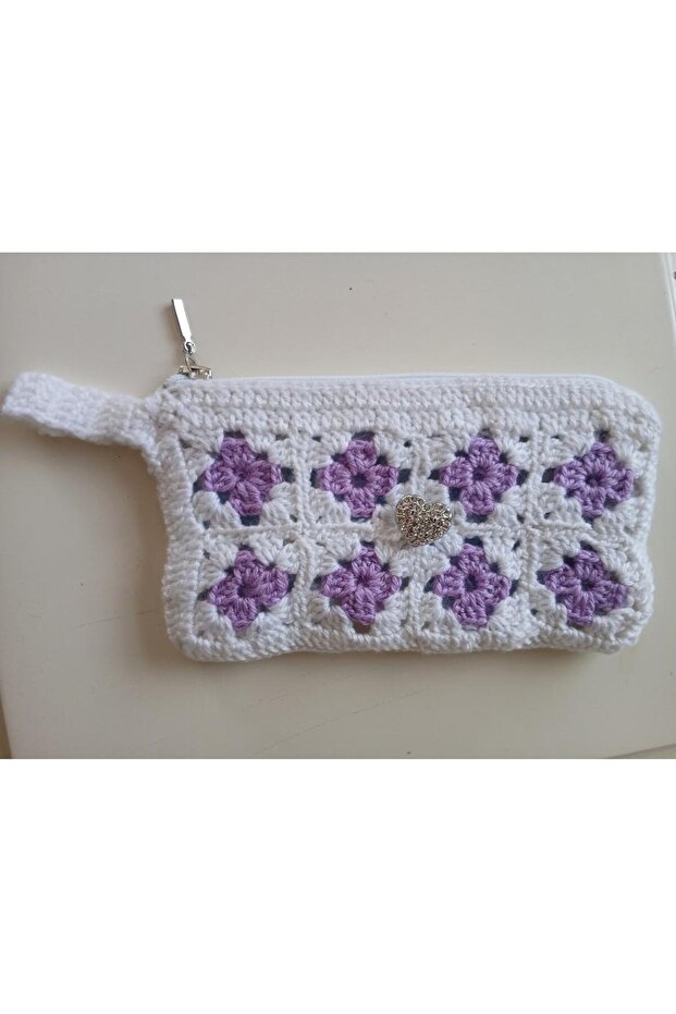 Handcrafted Knitting Wallet Lined with Zipper 20Cm/12Cm